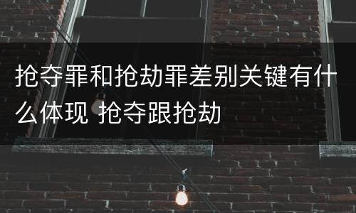 抢夺罪和抢劫罪差别关键有什么体现 抢夺跟抢劫