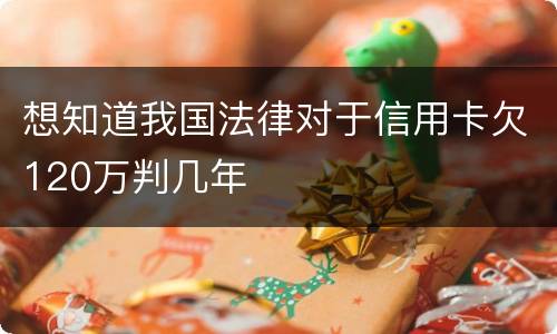 想知道我国法律对于信用卡欠120万判几年