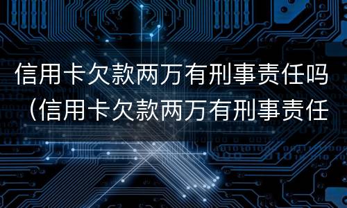 信用卡欠款两万有刑事责任吗（信用卡欠款两万有刑事责任吗判几年）