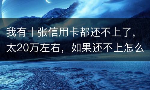 我有十张信用卡都还不上了，太20万左右，如果还不上怎么办，会不坐牢