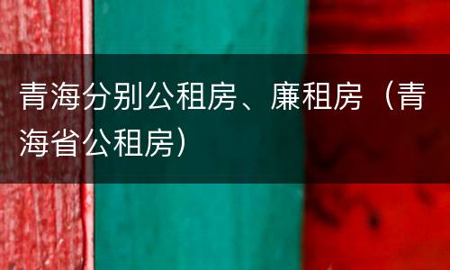 青海分别公租房、廉租房（青海省公租房）