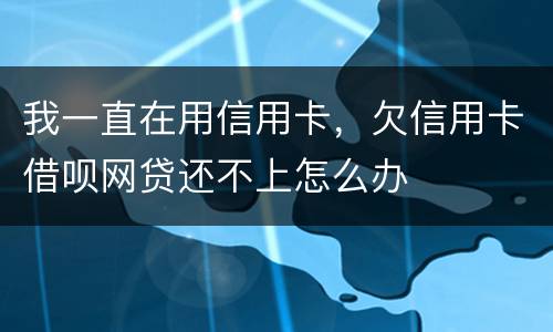 我一直在用信用卡，欠信用卡借呗网贷还不上怎么办