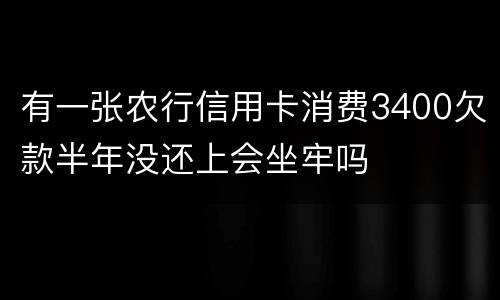 有一张农行信用卡消费3400欠款半年没还上会坐牢吗