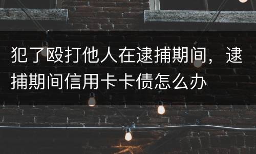 犯了殴打他人在逮捕期间，逮捕期间信用卡卡债怎么办