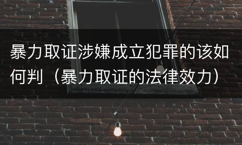 暴力取证涉嫌成立犯罪的该如何判（暴力取证的法律效力）