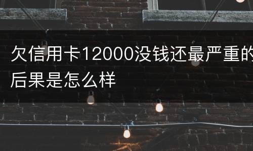 欠信用卡12000没钱还最严重的后果是怎么样