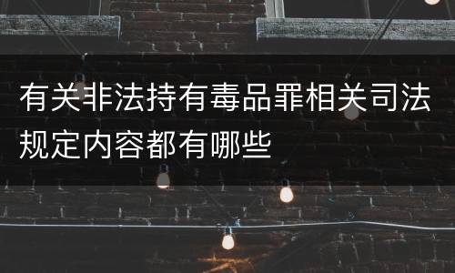 有关非法持有毒品罪相关司法规定内容都有哪些