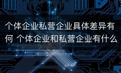 个体企业私营企业具体差异有何 个体企业和私营企业有什么联系?