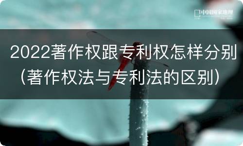 2022著作权跟专利权怎样分别（著作权法与专利法的区别）