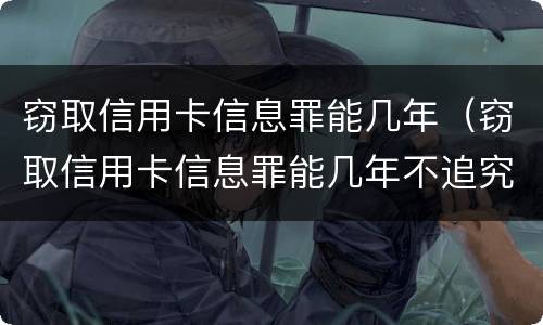 窃取信用卡信息罪能几年（窃取信用卡信息罪能几年不追究）