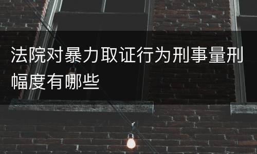 法院对暴力取证行为刑事量刑幅度有哪些