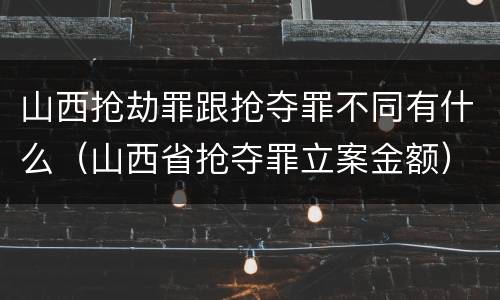 山西抢劫罪跟抢夺罪不同有什么（山西省抢夺罪立案金额）