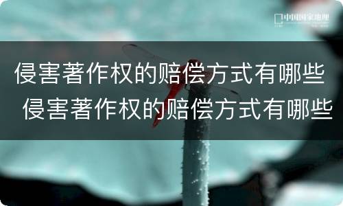 侵害著作权的赔偿方式有哪些 侵害著作权的赔偿方式有哪些种类