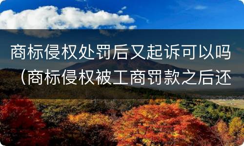 商标侵权处罚后又起诉可以吗（商标侵权被工商罚款之后还被起诉）