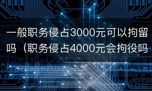 一般职务侵占3000元可以拘留吗（职务侵占4000元会拘役吗）