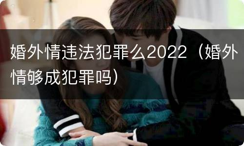 婚外情违法犯罪么2022（婚外情够成犯罪吗）