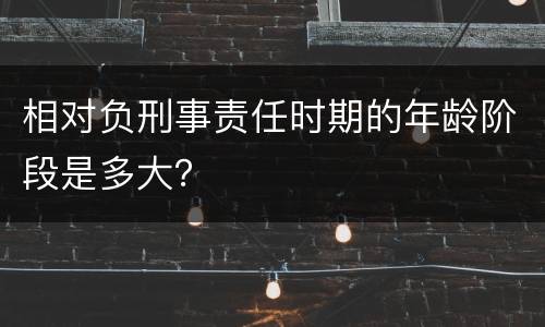 相对负刑事责任时期的年龄阶段是多大？