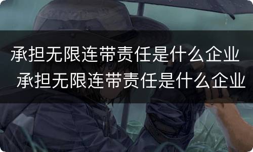 承担无限连带责任是什么企业 承担无限连带责任是什么企业类型