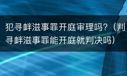 犯寻衅滋事罪开庭审理吗?（判寻衅滋事罪能开庭就判决吗）