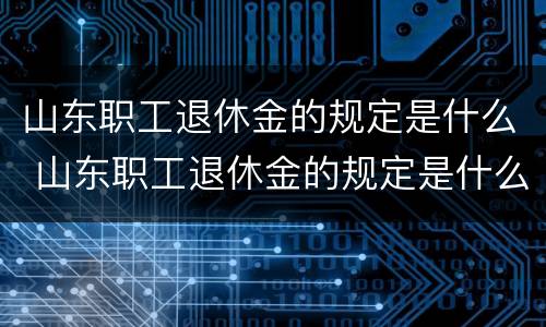 山东职工退休金的规定是什么 山东职工退休金的规定是什么呢