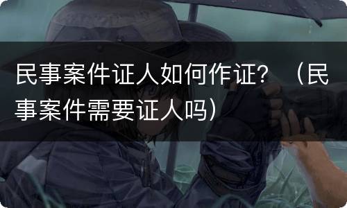 民事案件证人如何作证？（民事案件需要证人吗）