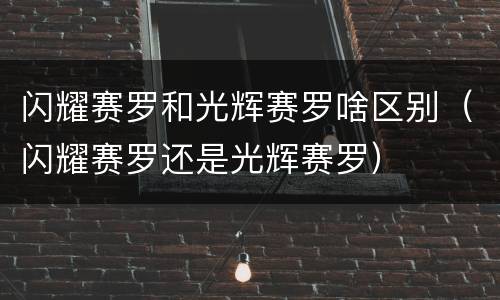 闪耀赛罗和光辉赛罗啥区别（闪耀赛罗还是光辉赛罗）