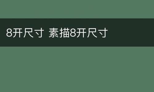 8开尺寸 素描8开尺寸