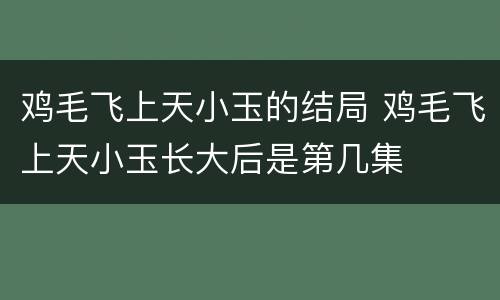 鸡毛飞上天小玉的结局 鸡毛飞上天小玉长大后是第几集