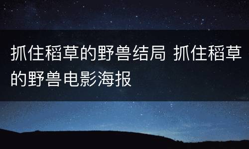 抓住稻草的野兽结局 抓住稻草的野兽电影海报