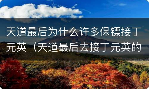 天道最后为什么许多保镖接丁元英（天道最后去接丁元英的人）