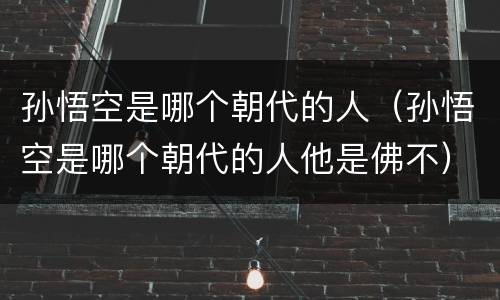 孙悟空是哪个朝代的人（孙悟空是哪个朝代的人他是佛不）