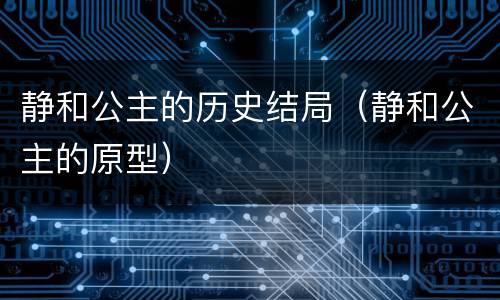 静和公主的历史结局（静和公主的原型）