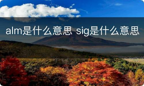 alm是什么意思 sig是什么意思