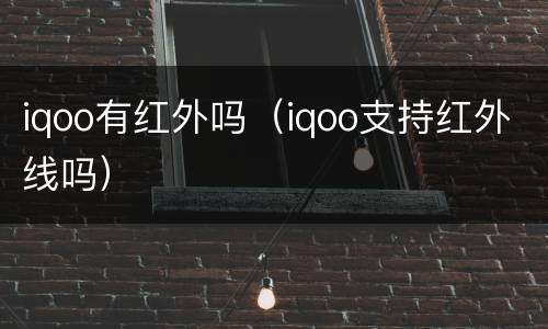 iqoo有红外吗（iqoo支持红外线吗）