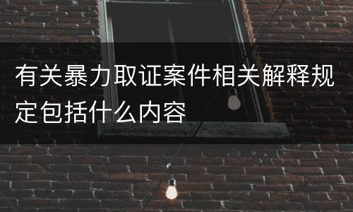 有关暴力取证案件相关解释规定包括什么内容