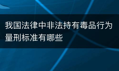 我国法律中非法持有毒品行为量刑标准有哪些