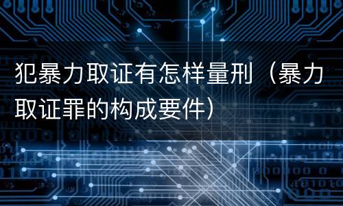 犯暴力取证有怎样量刑（暴力取证罪的构成要件）