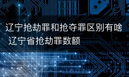 辽宁抢劫罪和抢夺罪区别有啥 辽宁省抢劫罪数额