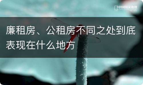 廉租房、公租房不同之处到底表现在什么地方