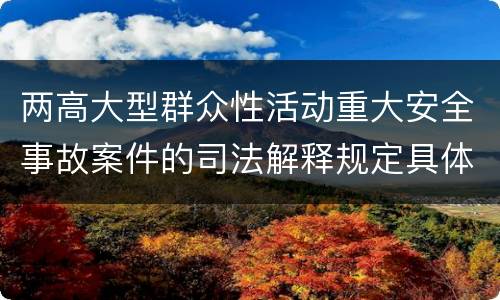 两高大型群众性活动重大安全事故案件的司法解释规定具体有哪些内容