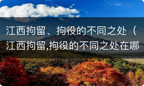 江西拘留、拘役的不同之处（江西拘留,拘役的不同之处在哪里）