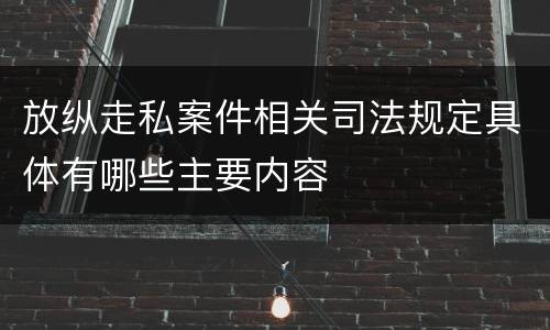 放纵走私案件相关司法规定具体有哪些主要内容