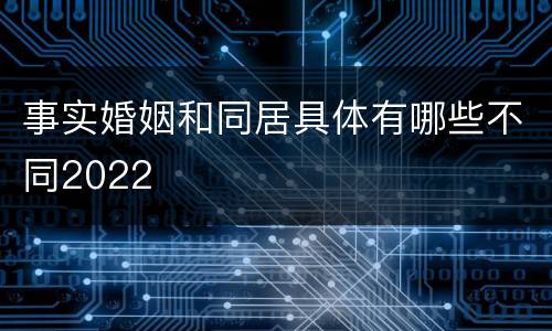 事实婚姻和同居具体有哪些不同2022