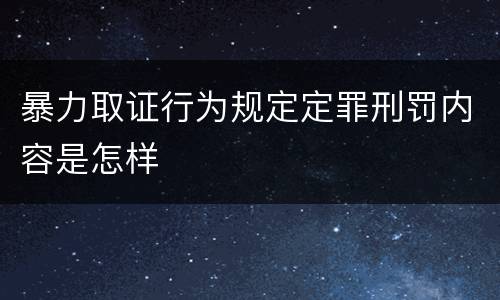 暴力取证行为规定定罪刑罚内容是怎样