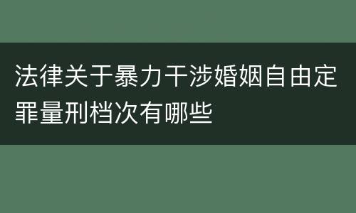 法律关于暴力干涉婚姻自由定罪量刑档次有哪些