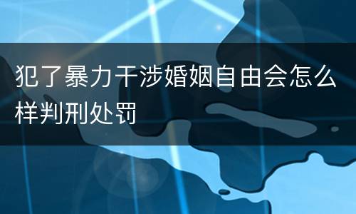 犯了暴力干涉婚姻自由会怎么样判刑处罚