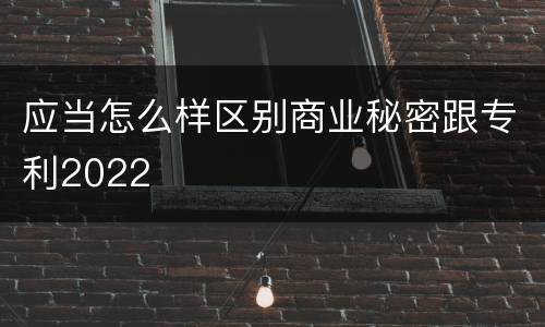 应当怎么样区别商业秘密跟专利2022