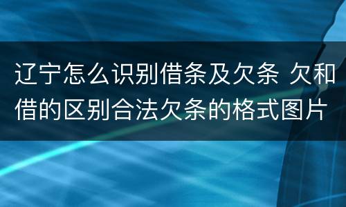 辽宁怎么识别借条及欠条 欠和借的区别合法欠条的格式图片