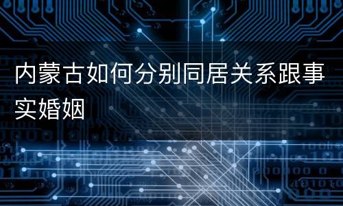 内蒙古如何分别同居关系跟事实婚姻