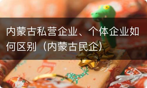 内蒙古私营企业、个体企业如何区别（内蒙古民企）